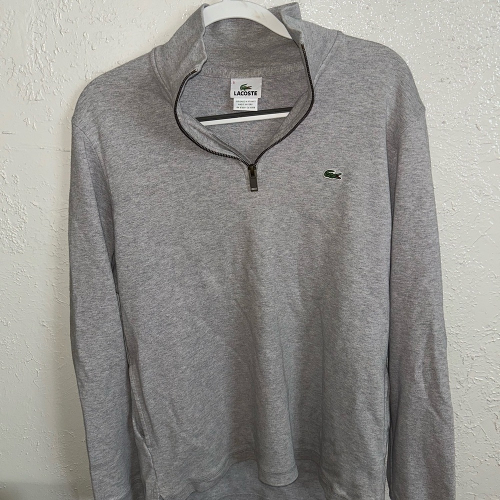 Lacoste Men's Light Gray Half-Zip Sweatshirt